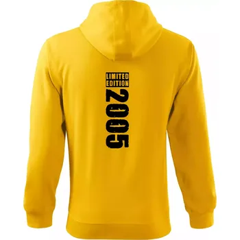 Pánská mikina Limited edition 2005 pruh - Mikina s kapucí na zip trendy zipper - 3XL ( Žlutá )