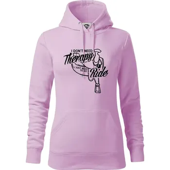 Dámská mikina I don't Therapy Ride - jezdkyně - Mikina dámská Cape s kapucí - S ( Orchid )