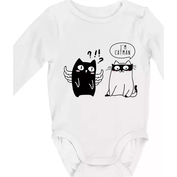 Kojenecký body Catman - Body kojenecké s dlouhým rukávem - Dlouhý r. do 3 měs ( Bílá )