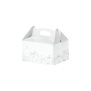 Dárková krabička Krabička na cukroví - S květy stříbrné