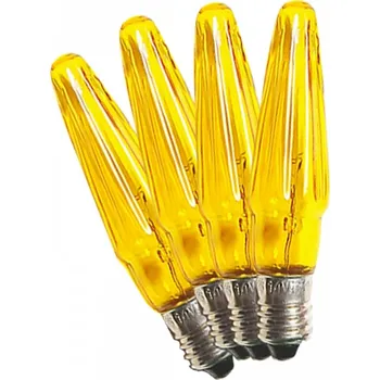 Vánoční dekorace Žárovky pro řetěz ASTERIA 14V/0,1A E-10 4ks žluté svíčky (1ks)