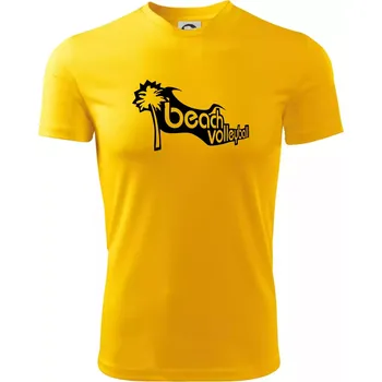 Pánské tričko Beach volleyball obrys - Pánské triko Fantasy sportovní (dresovina) - S ( Žlutá )