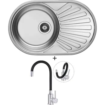 Nerezový dřez Nerezový dřez SET Alveus CIKLO 20 tkaná struktura + Deante NEO LUNO BOC B720 nerez