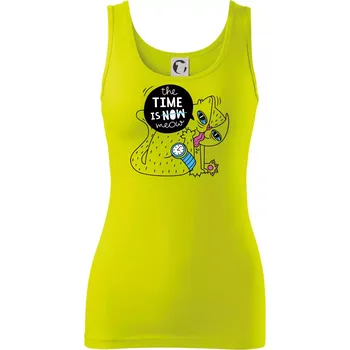 Dámské tričko The time is meow - Dámské tílko - 2XL ( Limetková )