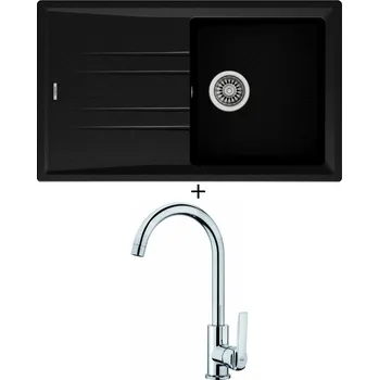 Granitový dřez SET Teka STONE 50 B-TG 1B 1D nero + Teka IN 915 CR chrom