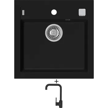 Granitový dřez Granitový dřez SET Alveus FORMIC 20 černá matná + Alveus OZ černá matná