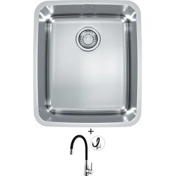 Granitový dřez Dřez pod desku SET Alveus LUNO 40 nerez + Alveus MINTAS chrom/černá