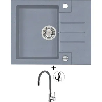 Granitový dřez Granitový dřez SET Alveus ROCK 30 steel 04 + Alveus MINTAS chrom/šedá