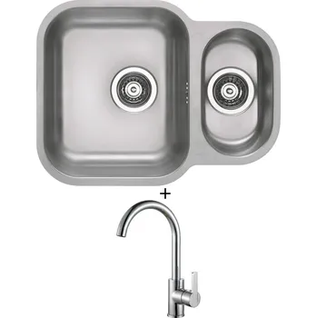 Granitový dřez Dřez pod desku SET Alveus DUO 70 nerez + Alveus TONIA chrom