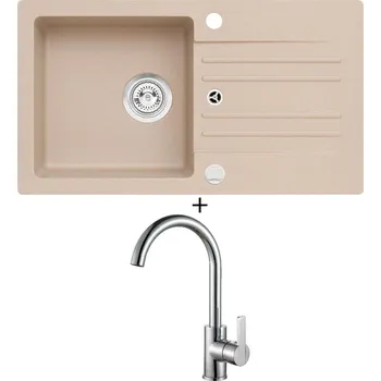 Granitový dřez Granitový dřez SET Alveus CORTINA 140 beige 55 + Alveus TONIA chrom