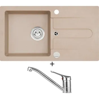 Granitový dřez Granitový dřez SET Alveus CORTINA 110 beige 55 + Alveus RIVIERA X chrom