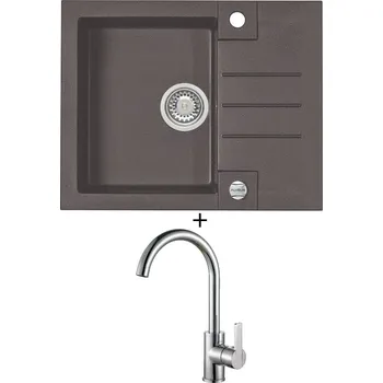 Granitový dřez Granitový dřez SET Alveus ROCK 30 chocolate 03 + Alveus TONIA chrom