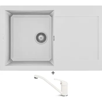 Granitový dřez Granitový dřez SET Elleci EASY 300 G68 bianco titano + Elleci MINERVA G68 bianco titano