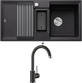 Granitový dřez Granitový dřez SET Blanco ADIRA 6 S černá s excentrem 527601 + Blanco MIDA černá 526145
