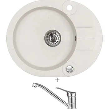 Granitový dřez SET Alveus ROLL 40 white 11 + Alveus RIVIERA X chrom
