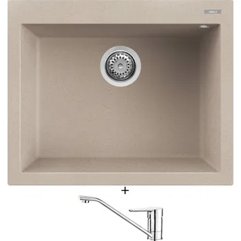 Granitový dřez Granitový dřez SET Elleci QUADRA 110 G51 avena + Deante CORIO BFC 060M chrom