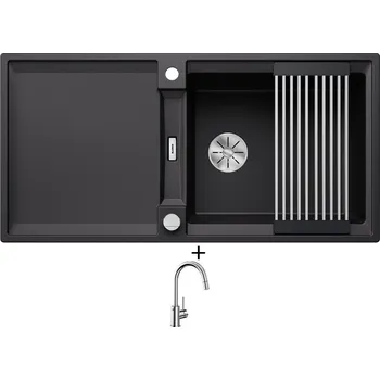 Granitový dřez Granitový dřez SET Blanco ADIRA XL 6 S černá s excentrem 527617 + Blanco MIDA-S chrom 521454