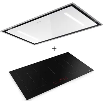 Digestoř SET FABER HEAVEN DUAL LIGHT G/WH FLAT KL A90 + FABER FCH 95 BK KL