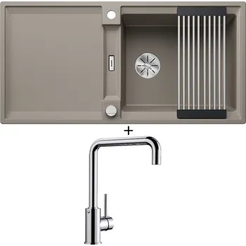 Granitový dřez SET Blanco ADIRA XL 6 S tartufo s excentrem 527623 + Blanco MILI chrom 519413