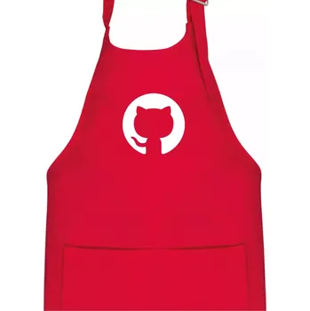 Kuchyňská zástěra Kočka v kolečku - Dětská zástěra na vaření - Univerzální velikost ( Červená )