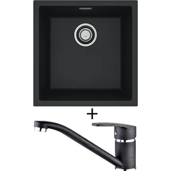 Granitový dřez Dřez pod desku SET Alveus OMNI 20 black 91 + Alveus NINA black 91