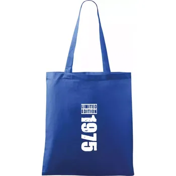 Nákupní taška Limited edition 1975 pruh - Taška bavlněná - 42 x 38 cm ( Královská modrá )