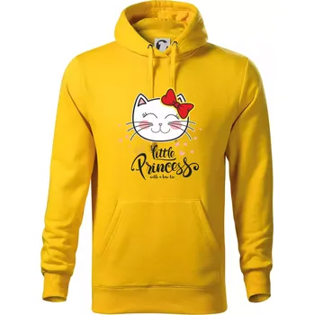 Pánská mikina Kočka little princess - Mikina pánská Cape s kapucí - S ( Žlutá )