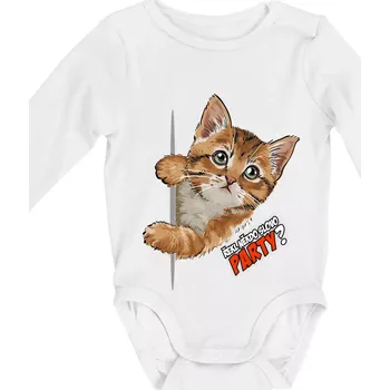 Kojenecký body Řekl někdo slovo party - Body kojenecké s dlouhým rukávem - Dlouhý r. do 3 měs ( Bílá )