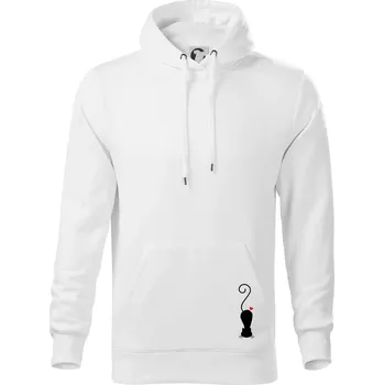 Pánská mikina Zamilovaná kočka ležící - Mikina pánská Cape s kapucí - M ( Bílá )