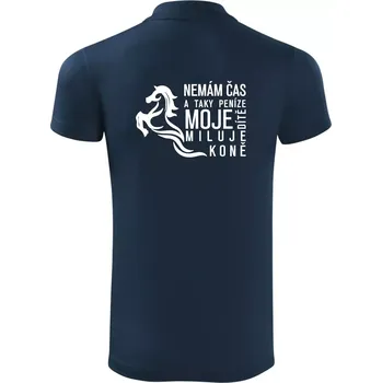 Pánská košile Nemám čas a taky peníze - Kůň - Polokošile Victory sportovní (dresovina) - 2XL ( Námořní modrá (velmi tmavá - téměř černá) )