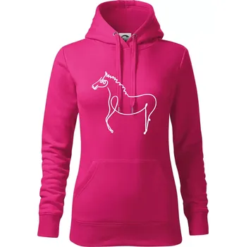 Dámská mikina Kůň kreslený - Mikina dámská Cape s kapucí - L ( Purpurová )