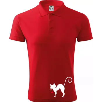 Pánská košile Zamilovaná kočka prohnutá - Polokošile pánská Pique Polo 203 - M ( Červená )