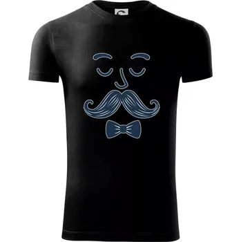 Pánské tričko Švihák s knírkem - Viper FIT - Pánské zůžené tričko - M ( Černá )