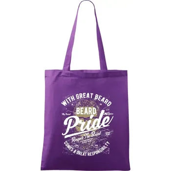 Beard Pride - Taška bavlněná - 42 x 38 cm ( Fialová )