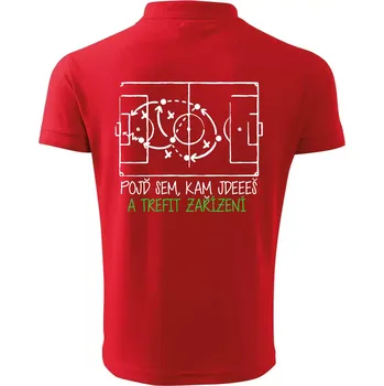Pánská košile Pojď sem, kam jdeš a trefit zařízení - Polokošile pánská Pique Polo 203 - L ( Červená )