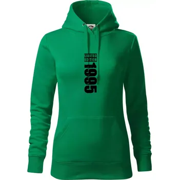 Dámská mikina Limited edition 1995 pruh - Mikina dámská Cape s kapucí - S ( Středně zelená )