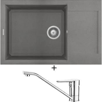 Granitový dřez Granitový dřez SET Elleci EASY 310 G48 cemento + Deante CORIO BFC 060M chrom