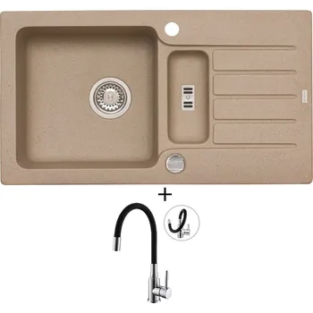 Granitový dřez Granitový dřez SET Alveus NIAGARA 70 beige 55 + Alveus MINTAS chrom/černá