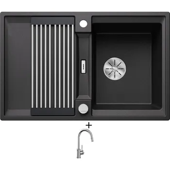 Granitový dřez SET Blanco ADIRA 45 S antracit s excentrem 527586 + Blanco MIDA-S chrom 521454