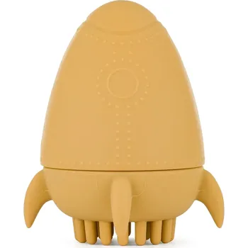 Hračka pro kojence PETITEMARS PETITE&MARS Hračka silikonová do vody s kartáčkem Splashy Rocket Intense Ochre 6m+