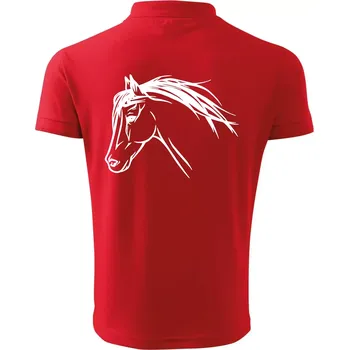 Pánská košile Kůň - hlava celá - Polokošile pánská Pique Polo 203 - M ( Červená )