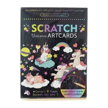 omalovánky Vyškrabovací obrázky jednorožec