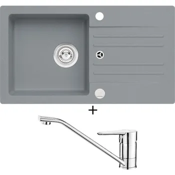 Granitový dřez Granitový dřez SET Alveus CORTINA 140 beton 81 + Deante CORIO BFC 060M chrom