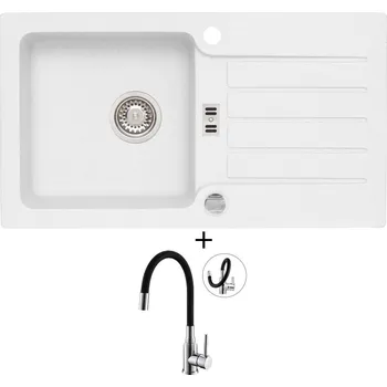 Granitový dřez Granitový dřez SET Alveus NIAGARA 30 white 11 + Alveus MINTAS chrom/černá