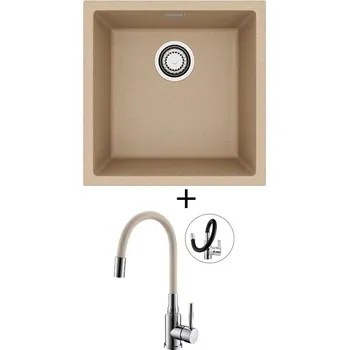 Granitový dřez Dřez pod desku SET Alveus OMNI 20 beige 55 + Alveus MINTAS chrom/béžová