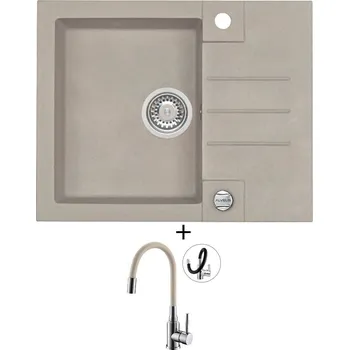 Granitový dřez Granitový dřez SET Alveus ROCK 30 pebble 02 + Alveus MINTAS chrom/béžová