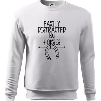 Pánská mikina Easily Distracted by Horse - Mikina Essential pánská - M ( Bílá )