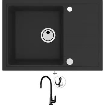 Granitový dřez Granitový dřez SET Alveus INTERMEZZO 40 černá matná + Kuchinox ELZA BKE B61D černá matná