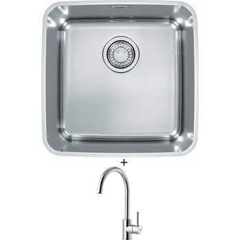 Granitový dřez Dřez pod desku SET Alveus LUNO 30 nerez + Alveus ROXA chrom