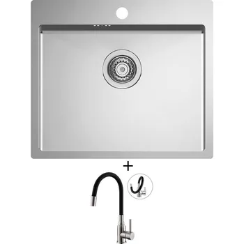 Nerezový dřez Nerezový dřez SET Alveus QUARTO 10 nerez + Alveus MINTAS nerez/černá